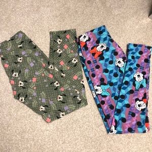 2 pairs of LulaRoe Disney OS leggings worn 1x